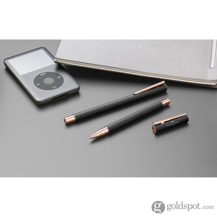Faber-Castell Design Neo Slim Fountain Pen in Black Matte and Rose Gold Fountain Pen