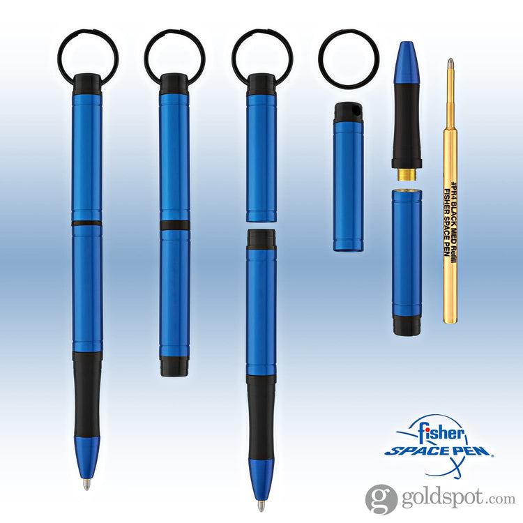 Fisher Space Pen Backpacker Ballpoint Pen in Blue Anodized Aluminum with Key Chain Ballpoint Pen
