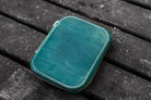 Galen Leather Pen Case Zippered 10 Slots in Crazy Forest Green Pen Case