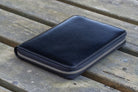 Galen Leather Pen Case Zippered 5 Slots in Black Pen Case