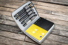 Galen Leather Pen Case Zippered 5 Slots in Smoky Grey Pen Case