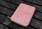 Galen Leather Zippered A5 Notebook Folio in Undyed Leather Pen Case