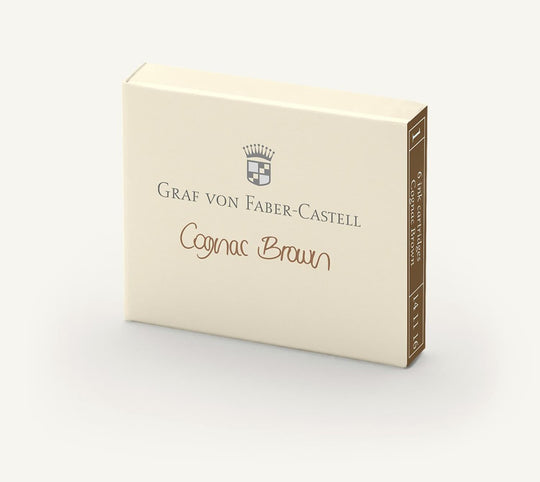 Graf von Faber-Castell Ink Cartridges in Cognac Brown - Pack of 6