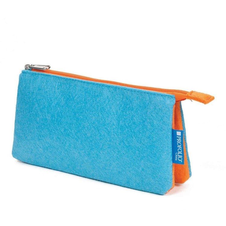 Itoya Profolio Large Midtown Pouch in Ocean and Orange Pen Case
