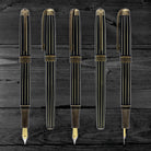 Laban Antique II Fountain Pen in Gold with Lines Fountain Pen