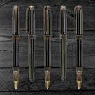 Laban Antique II Rollerball Pen in Gold with Lines Rollerball Pen