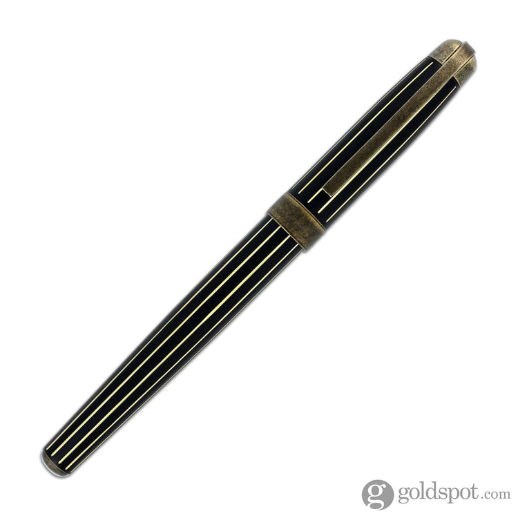 Laban Antique II Rollerball Pen in Gold with Lines Rollerball Pen