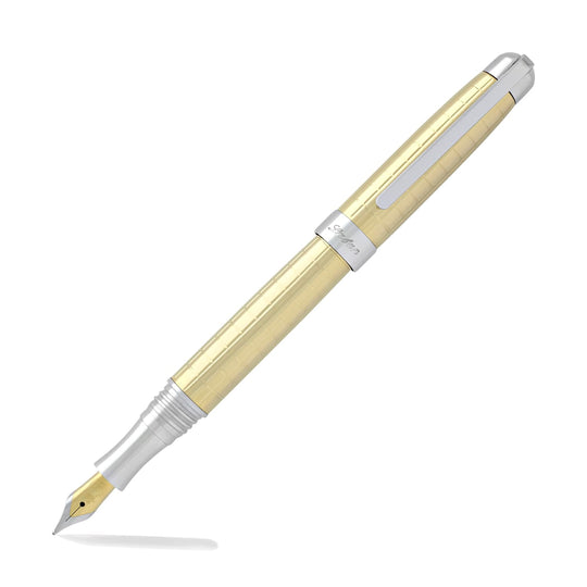 Laban Gold and Rose Gold Fountain Pen in Gold with Crisscross - Medium Point