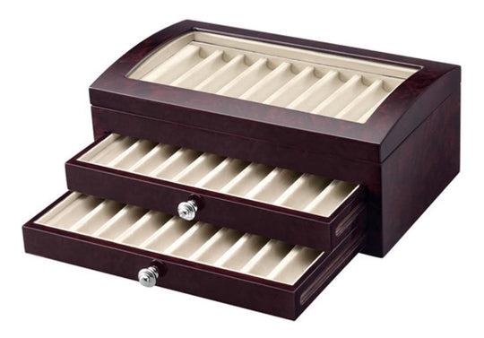 Laban Wood 30 Pen Case with Drawers in Burgundy