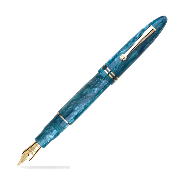 Leonardo Furore Fountain Pen in Emerald Blue with Gold Trim Fountain Pen