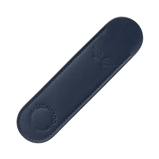 Leonardo Leather Single Pen Sleeve - Blue