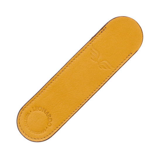 Leonardo Leather Single Pen Sleeve - Yellow
