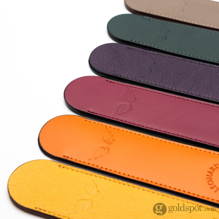 Leonardo Leather Single Pen Sleeve - Yellow Pen Case
