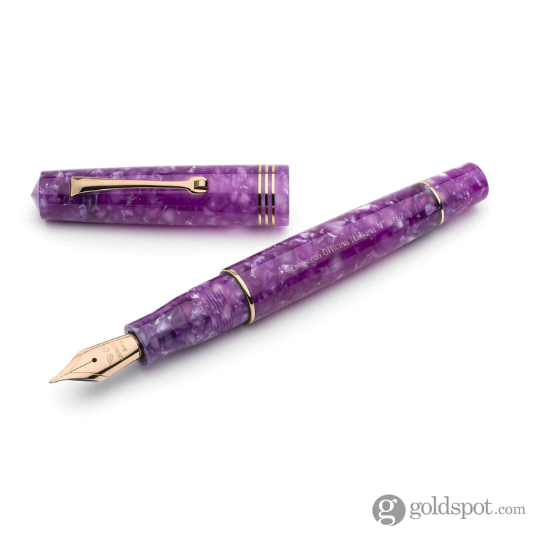 Leonardo Momento Zero Fountain Pen in Lavanda 2021 with Rose Gold Trim Broad Fountain Pen