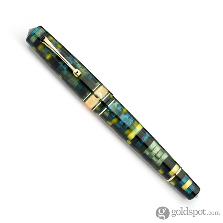 Leonardo Mosaico Fountain Pen in Baobab Stainless Steel / Gold / Extra Fine Fountain Pen