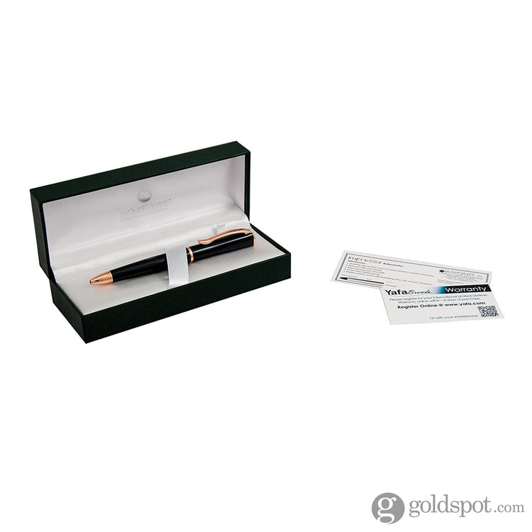 Monteverde Impressa Ballpoint Pen in Black with Rose Gold Trim Ballpoint Pen