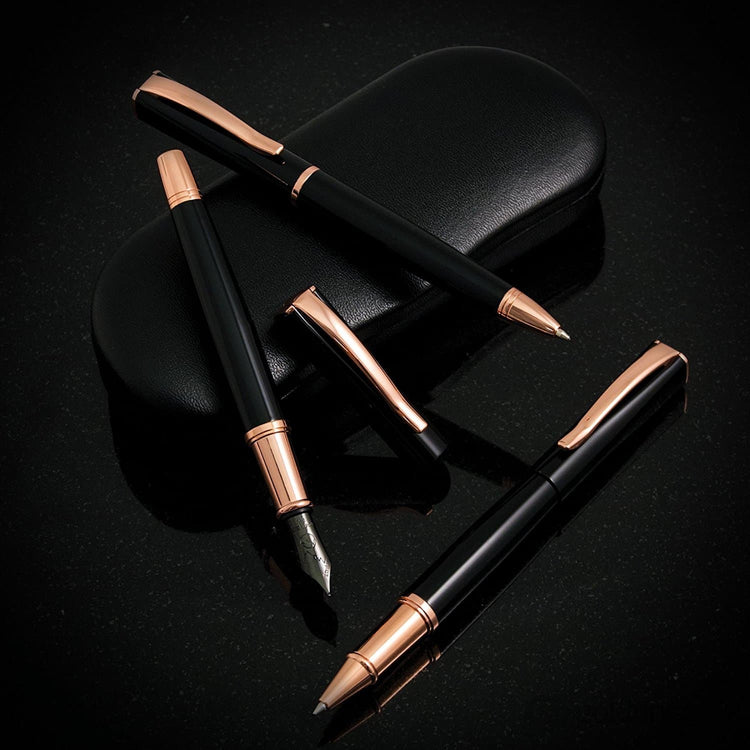 Monteverde Impressa Fountain Pen in Black with Rose Gold Trim Fountain Pen