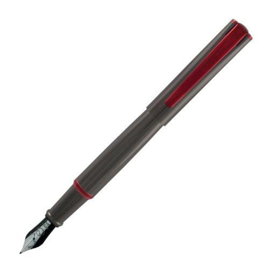 Monteverde Impressa Fountain Pen in Gunmetal with Red Trim