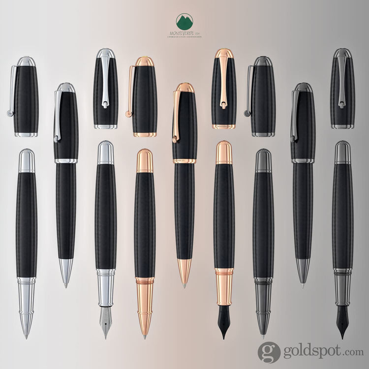 Monteverde Super Mega Ballpoint Pen in Carbon Fiber with Gunmetal Trim Ballpoint Pen
