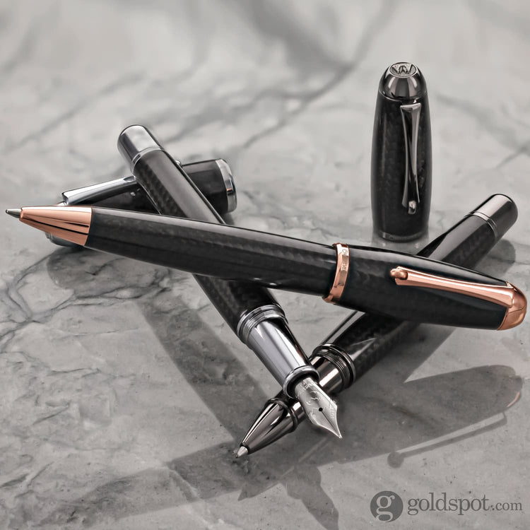 Monteverde Super Mega Fountain Pen in Carbon Fiber with Rosegold Trim Fountain Pen