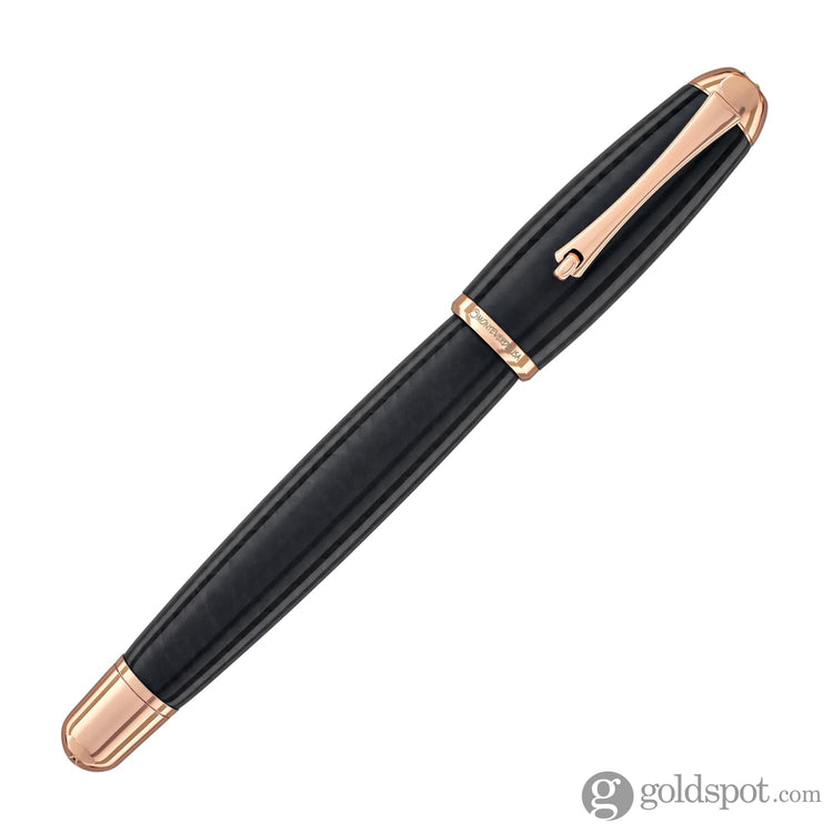 Monteverde Super Mega Rollerball Pen in Carbon Fiber with Rosegold Trim Rollerball Pen