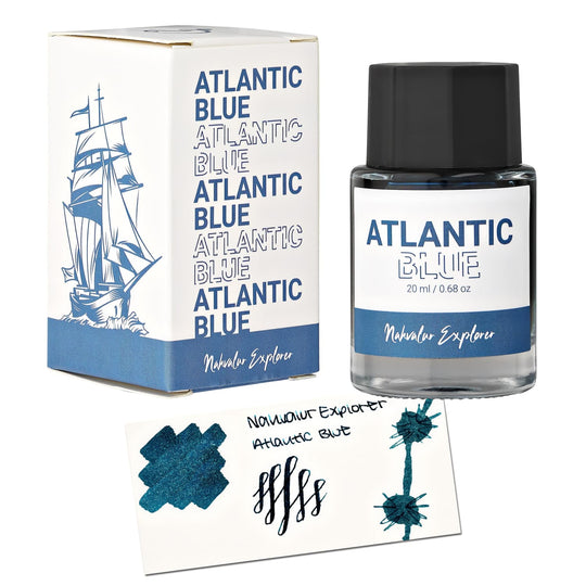 Nahvalur Explorer Bottled Ink in Atlantic Blue - 20mL