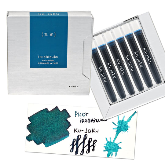 Pilot Iroshizuku Ink Cartridges in Ku-jaku (Peacock) - Pack of 6