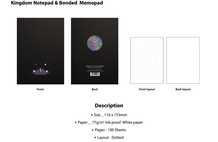 Nebula by Colorverse Kingdom Notepad - Dotted notepad