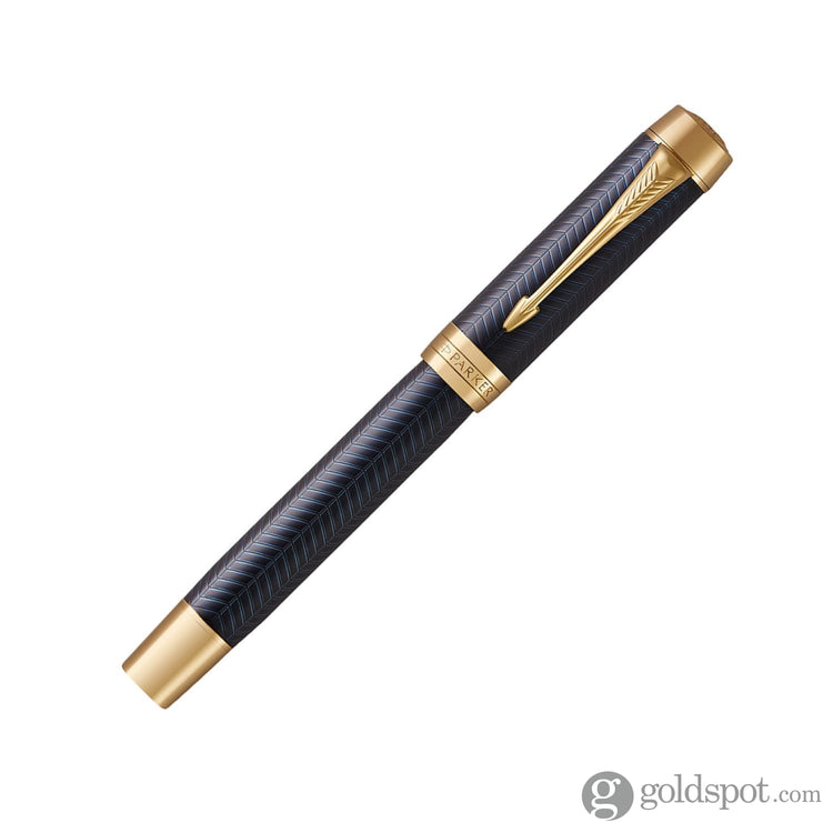 Parker Duofold Prestige Fountain Pen in Blue Chevron Centennial with Gold Trim - Fine Point Fountain Pen