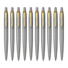 Parker Jotter Ballpoint Pen in Stainless Steel with Gold Trim - Pack of 10 Ballpoint Pen