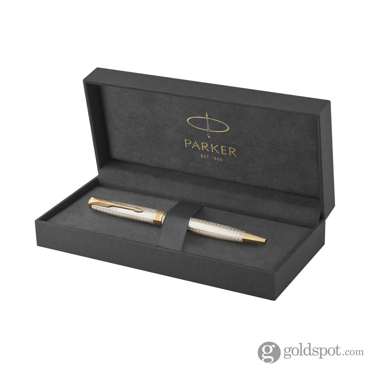Parker Sonnet Deluxe Ballpoint Pen in Silver Mistral Ballpoint Pen
