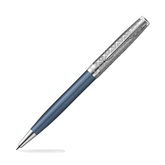 Parker Sonnet Premium Ballpoint Pen in Metal & Blue