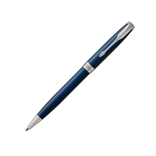 Parker Sonnet Retractable Ballpoint Pen in Lacquered Blue with Chrome Trim