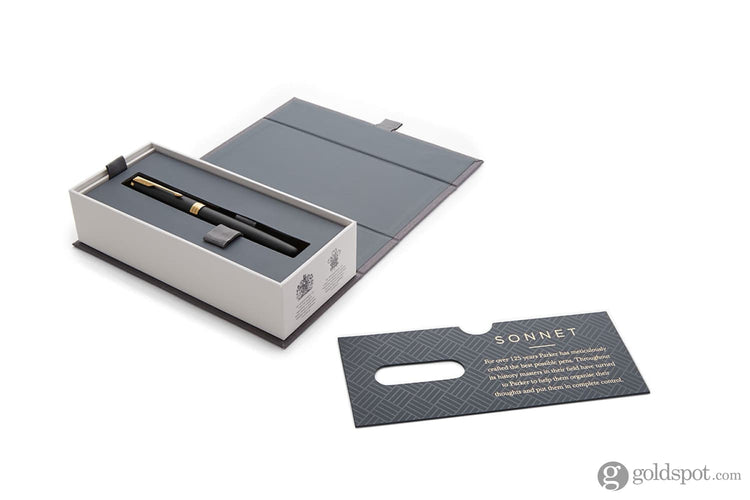 Parker Sonnet Rollerball Pen in Matte Lacquered Black with Gold Trim Misc
