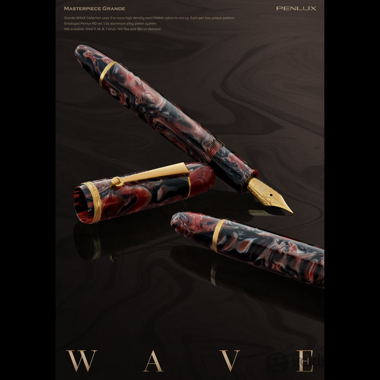 Penlux Masterpiece Grande Fountain Pen in Marble Wave Fountain Pen