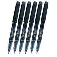 Pilot Bravo Liquid Ink Marker Pen in Black - Bold Point - Pack of 6