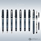 Pilot Custom 74 Fountain Pen in Blue Stone with Silver Trim - 14kt Gold Fountain Pen