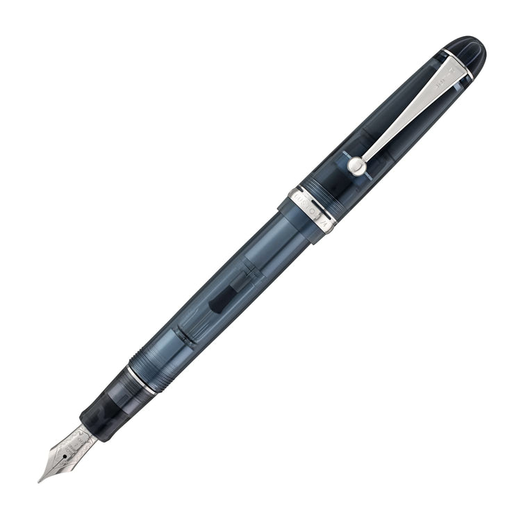Pilot Custom 74 Fountain Pen in Blue Stone with Silver Trim - 14kt Gold Fountain Pen