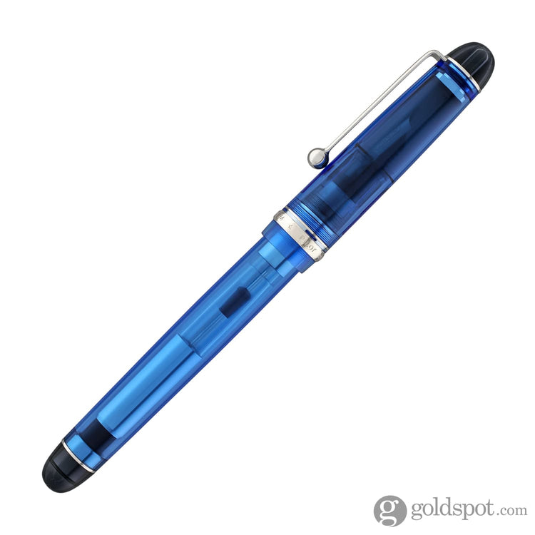 Pilot Custom 74 Fountain Pen in Blue with Silver Trim - 14K Gold Fountain Pen