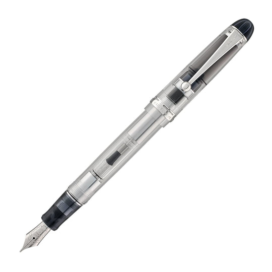 Pilot Custom 74 Fountain Pen in Clear with Silver Trim - 14K Gold