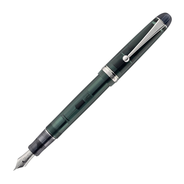 Pilot Custom 74 Fountain Pen in Forest Green with Silver Trim - 14kt Gold Nib Fountain Pen