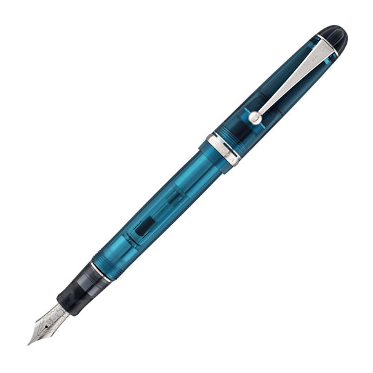 Pilot Custom 74 Fountain Pen in Teal with Silver Trim - 14K Gold