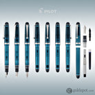 Pilot Custom 74 Fountain Pen in Teal with Silver Trim - 14K Gold Fountain Pen