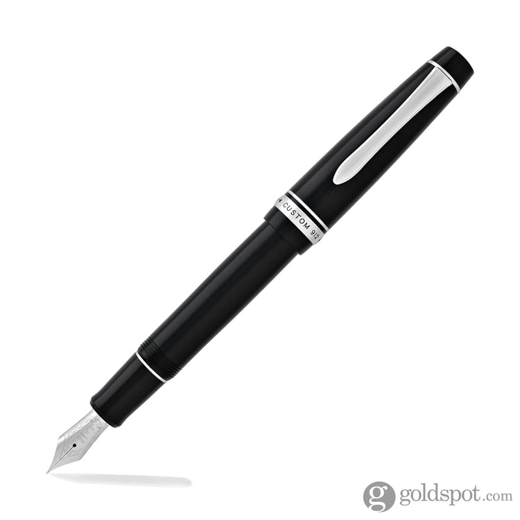Pilot Custom 912 Fountain Pen in Black/Rhodium - 14K Gold Soft Fine Medium Fountain Pen