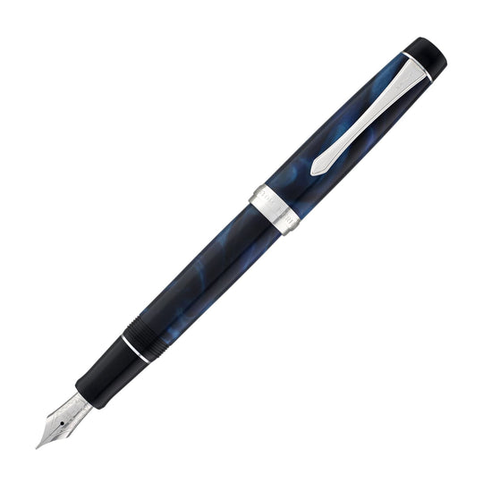 Pilot Custom Heritage SE Fountain Pen in Marble Blue with Silver Trim - 14kt Gold