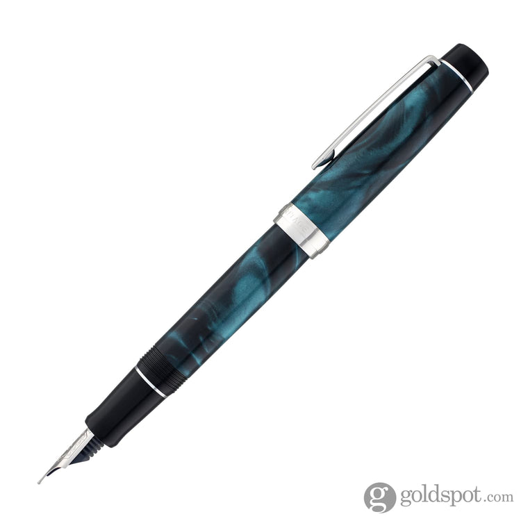 Pilot Custom Heritage SE Fountain Pen in Marble Green with Silver Trim - 14kt Gold Fountain Pen