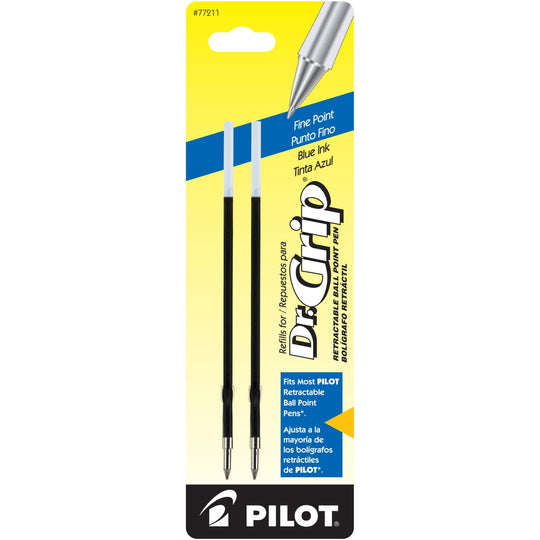 Pilot Dr. Grip Ballpoint Pen Refill in Blue - Pack of 2