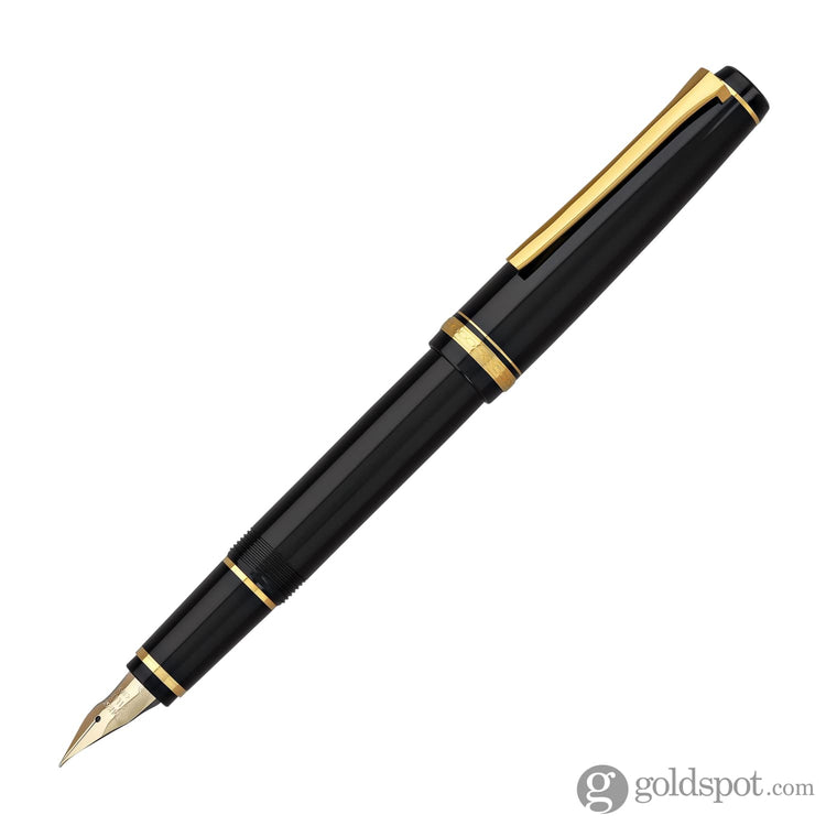 Pilot Falcon Fountain Pen in Black & Gold - Soft Flexible Fountain Pen