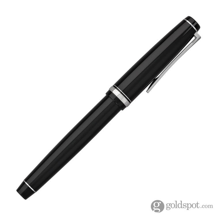 Pilot Falcon Fountain Pen in Black & Rhodium - Soft Flexible Fountain Pen
