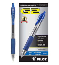 Pilot G2 Retractable Premium Gel Ink Pens in Blue - Pack of 12